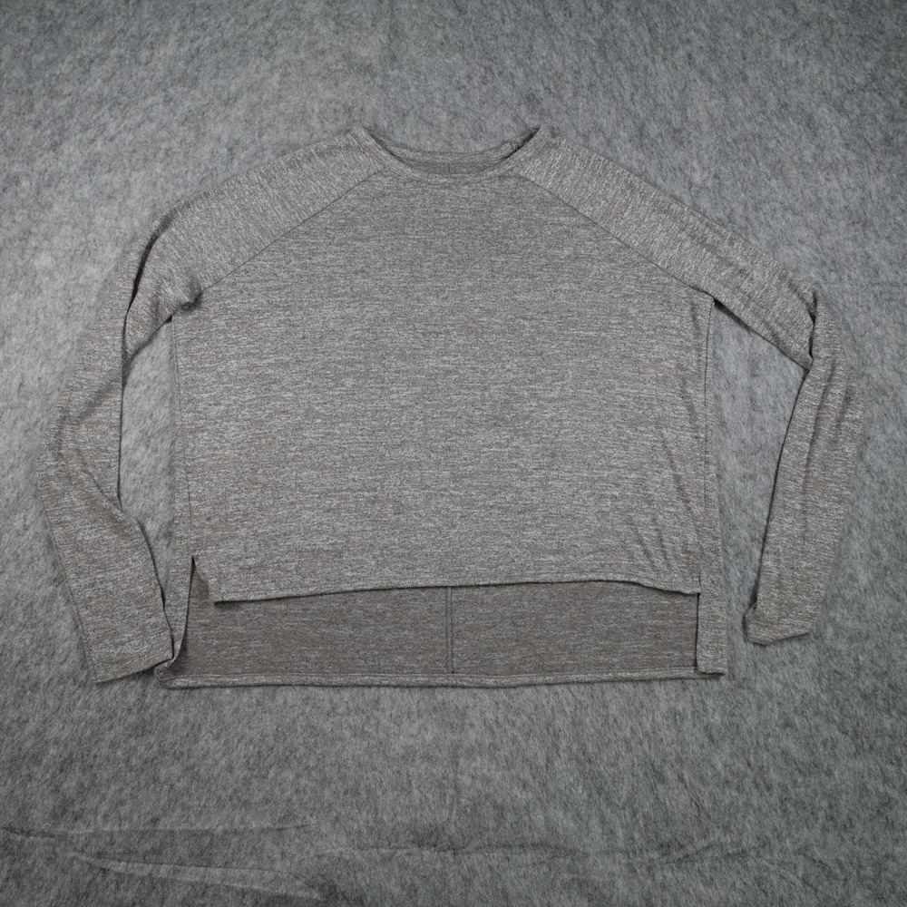 Rag and Bone Top Women Small Gray Heathered High Low Raglan Long Sleeve Crewneck